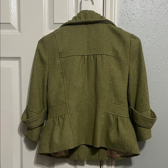 Tabitha Sage Green Quilted Jacket Peacoat Blazer- Size 2 - Picture 4 of 5
